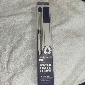 LifeStraw SIP STAINLESS STEEL WATER FILTER STRAW W/ CARRY CASE- NEW